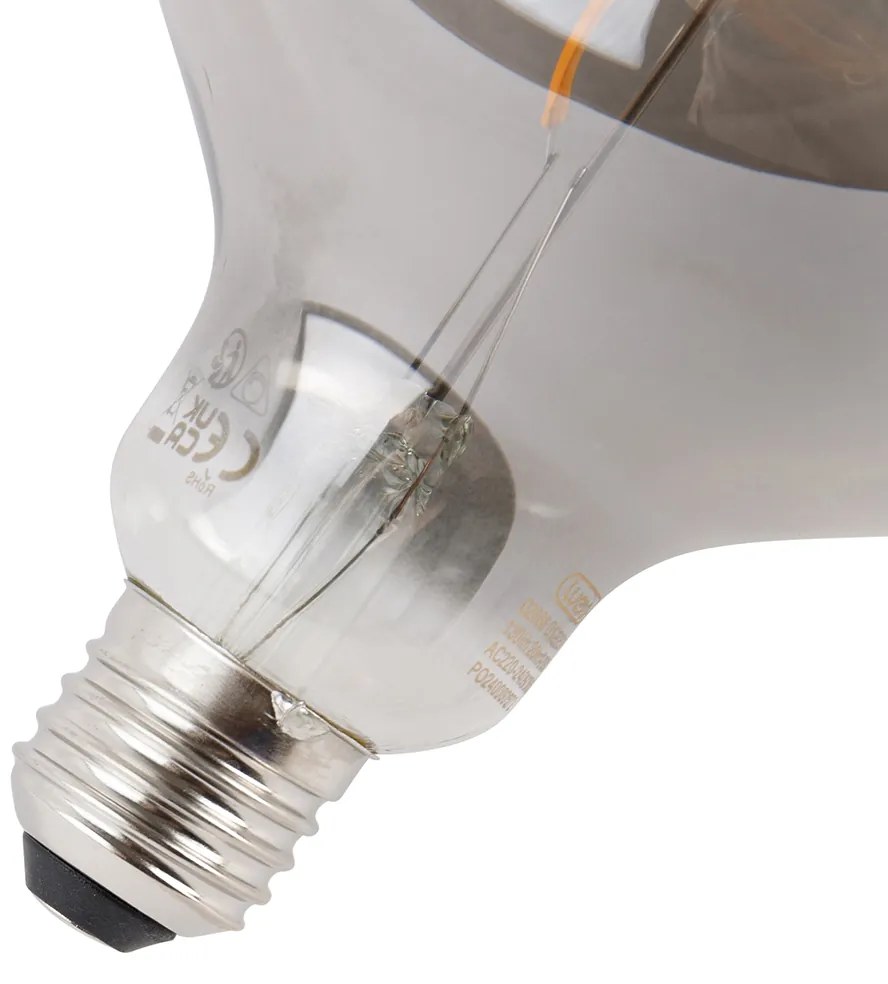 Set van 5 E27 dimbare LED lampen smoke G125 4W 130 lm 1900K