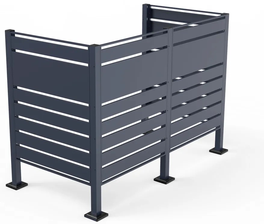 Behuizing voor 2 afvalbakken van 120 l of 240 l Halen CoverTech antraciet