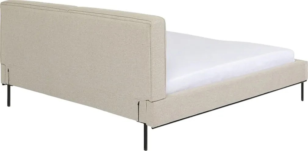2-persoons Bedframe Beige Stof 160 Cm