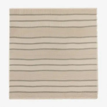 Nyland Katoenen Plaid Deken Celadonmousse - Beige – Crème - Sklum