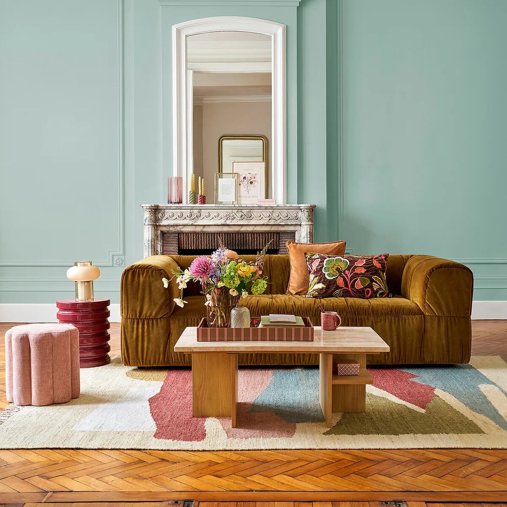 Rechte 3-zit superieur fluweel, LIZZY