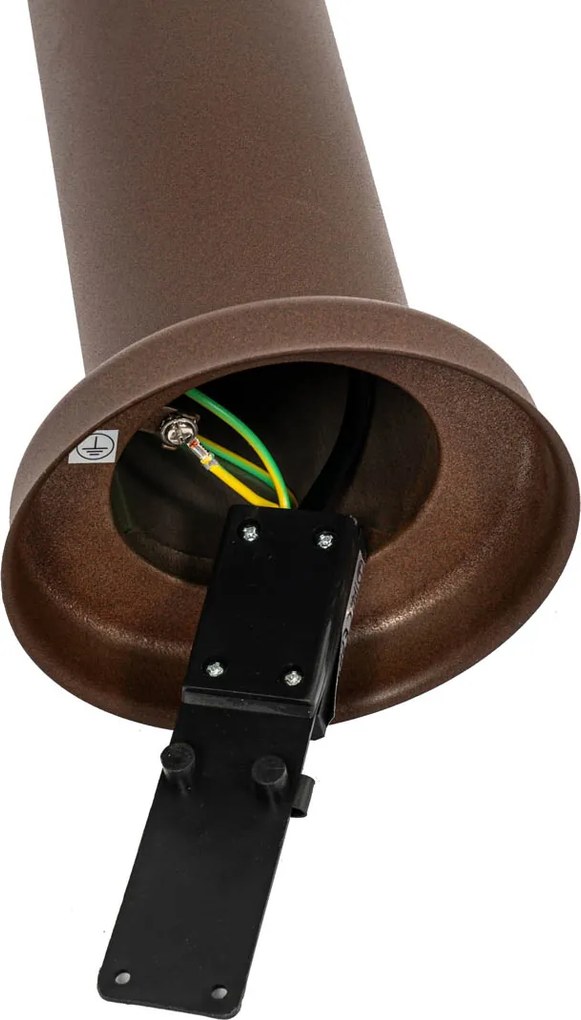 Buitenlamp paal roestbruin met opaal 45 cm IP44 - Rox