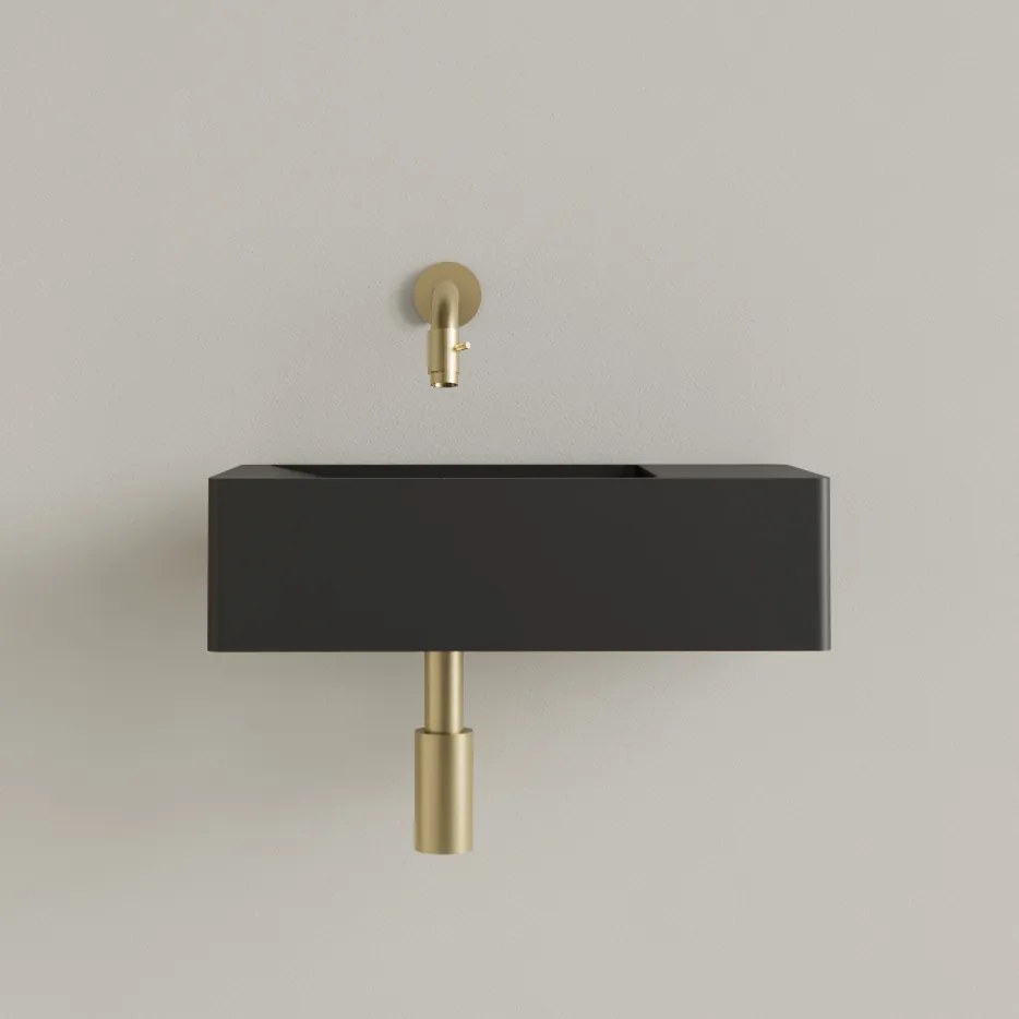 Sanigoods Luko fontein 40x22cm rechts zonder kraangat mat zwart