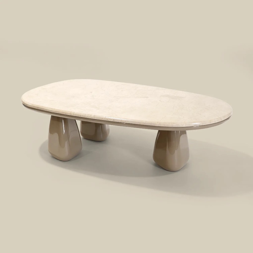 Design Salontafel Hoogglans Marmer - 109 X 58cm.