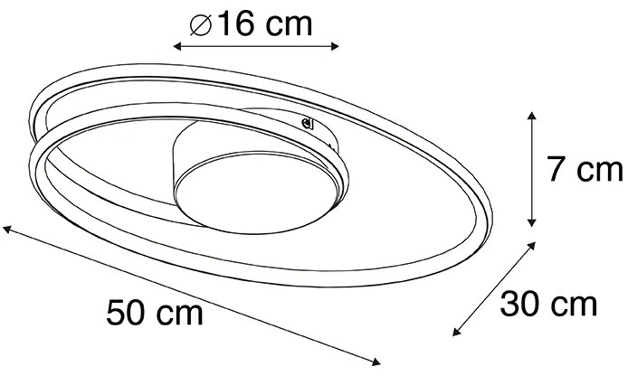 Design plafondlamp goud incl. LED 3 staps dimbaar - Rowan