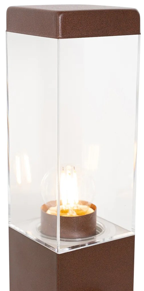 Buitenlamp roestbruin 45 cm met stopcontact IP44 - Malios Design, Modern E27 IP44 Buitenverlichting