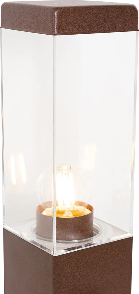 Buitenlamp roestbruin 45 cm met stopcontact IP44 - Malios