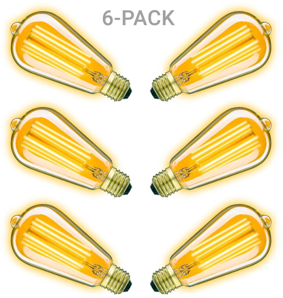 Classic Gold LED 4W Kooldraadlamp Edison 6-pack