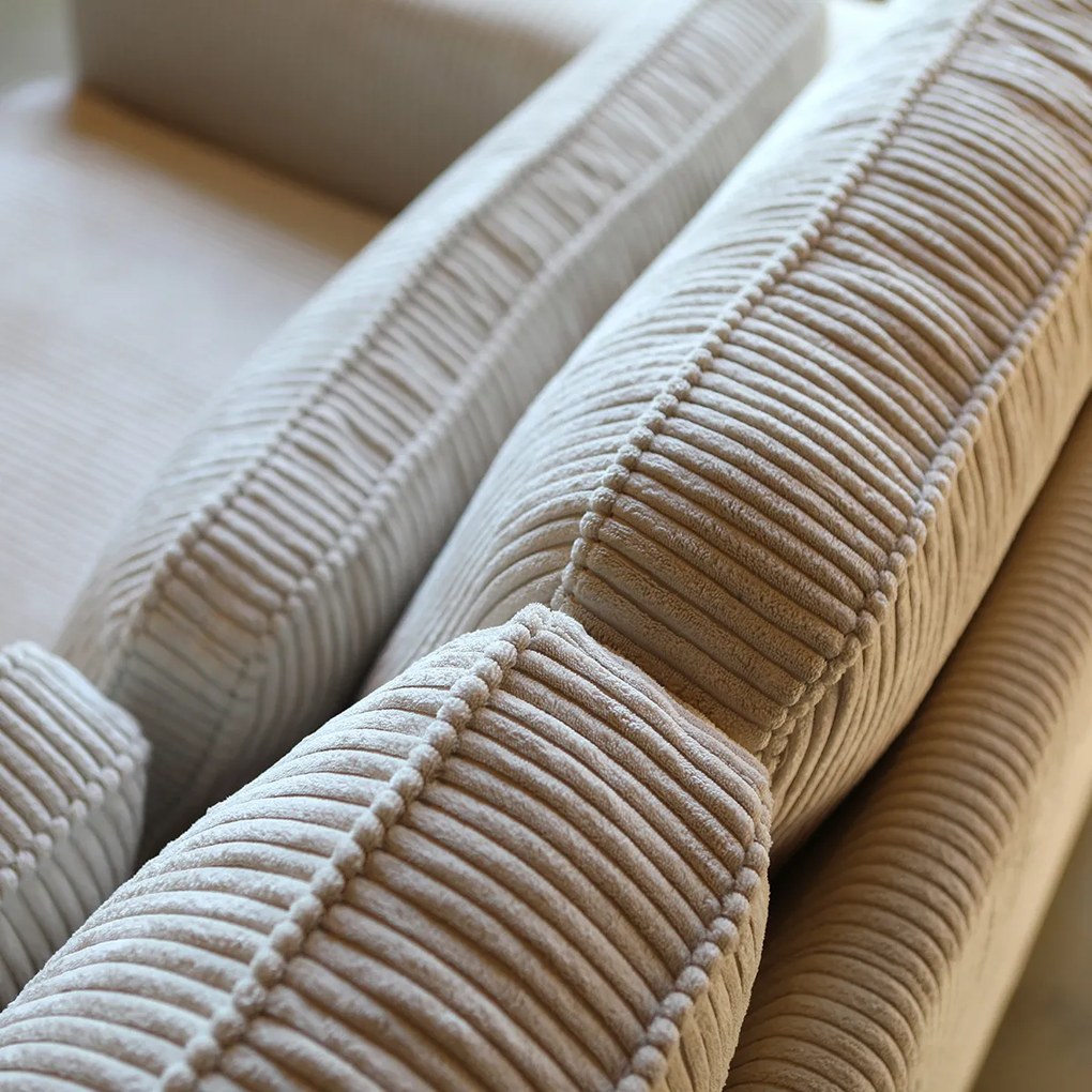 PEPP Interiors Lech Creme Ribstof Hoekbank