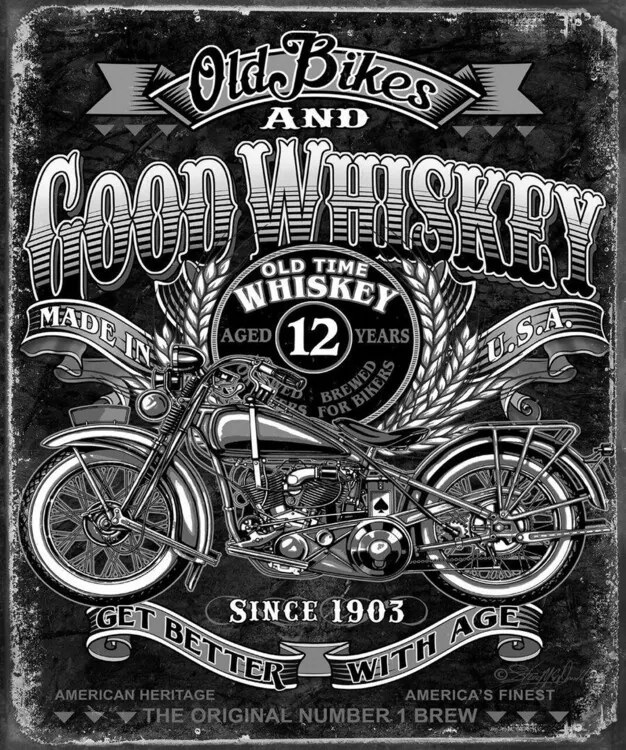 Metalen bord Good Whiskey