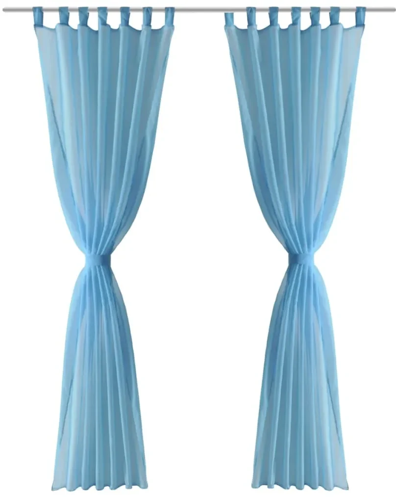 vidaXL Gordijn Turquoise 140x175 cm (2 stuks)