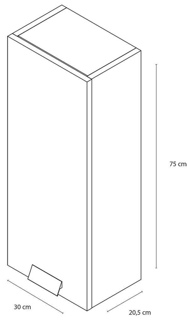 Differnz Fabulous half hoge kolomkast 30x75cm wit