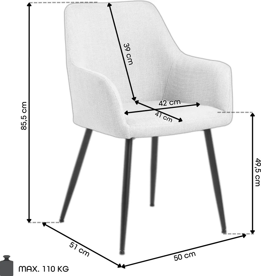 VERA Beige (stof Basel 24) - MODERNE KUIPVORMIGE GESTOFFEERDE STOEL VOOR WOONKAMER / LOFT