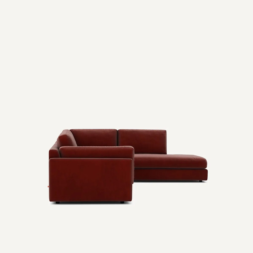 Hoekslaapbank met longchair van badstof, César