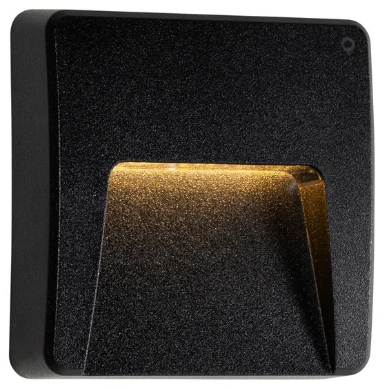 Set van 6 buiten wandlampen zwart vierkant incl. LED IP65 - Gem