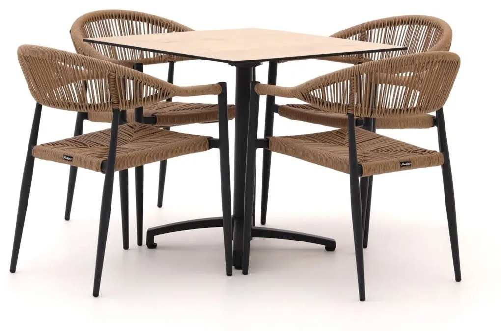 Manifesto Belpasso/Canzo 80cm dining tuinset 5-delig stapelbaar inklapbaar