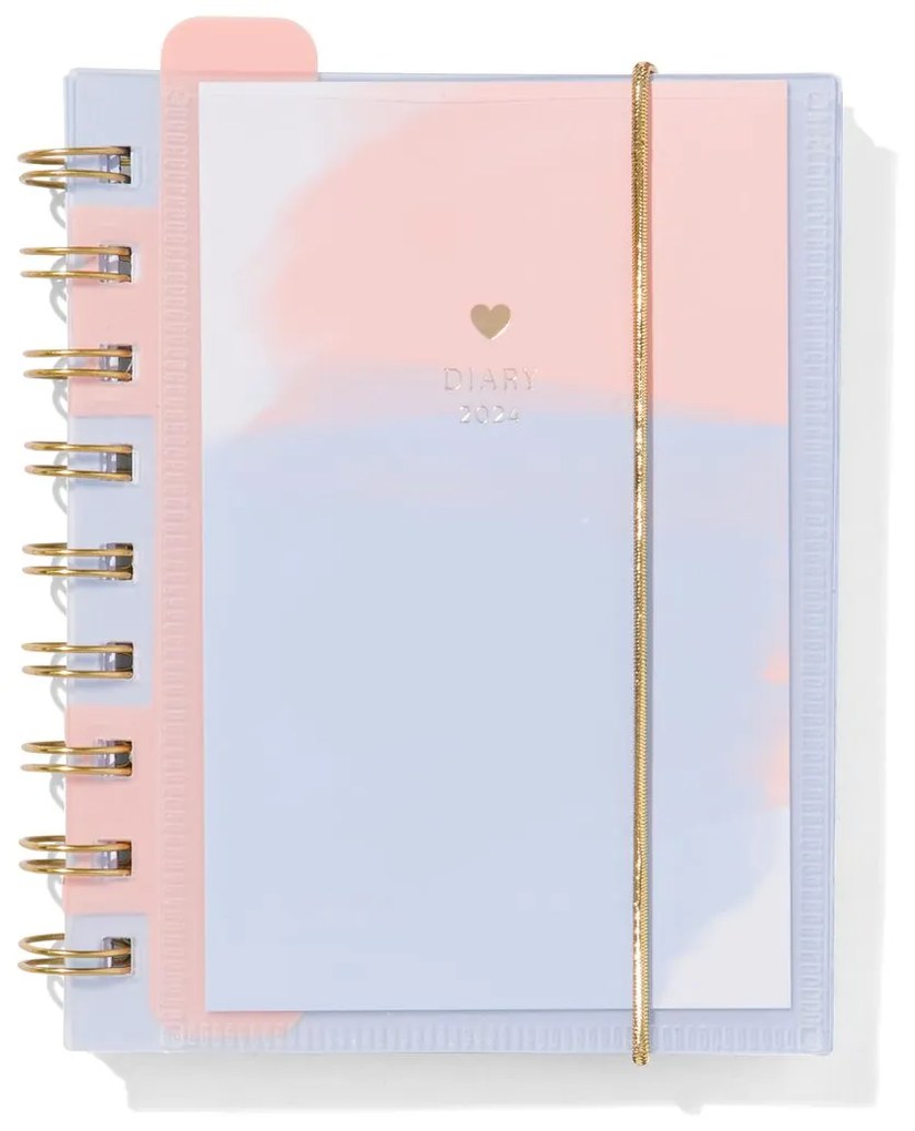 HEMA Agenda 2024 Met Spiraal En Insteekhoes 12.5x10 (paars)