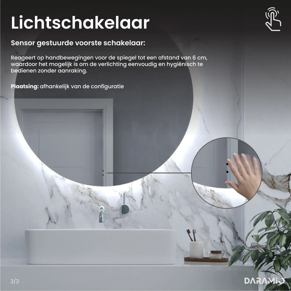 Atypische spiegel met LED-verlichting G9