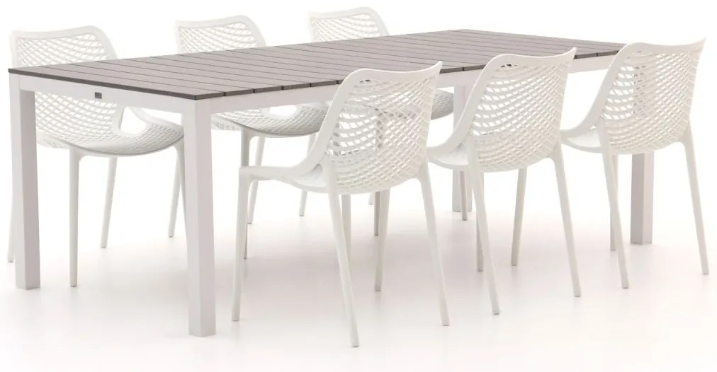 Forza Ripi/Fidenza 220cm dining tuinset 7-delig stapelbaar