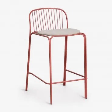 Anerina Hoge Tuinstoel Van Staal Terracota & ↑65 Cm & Hazelnootbeige - Sklum
