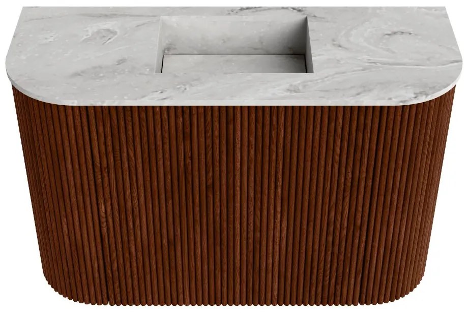 Mondiaz Joya DLux 65cm toiletmeubel ronding links/rechts ruby met wastafel faye midden zonder kraangat glace