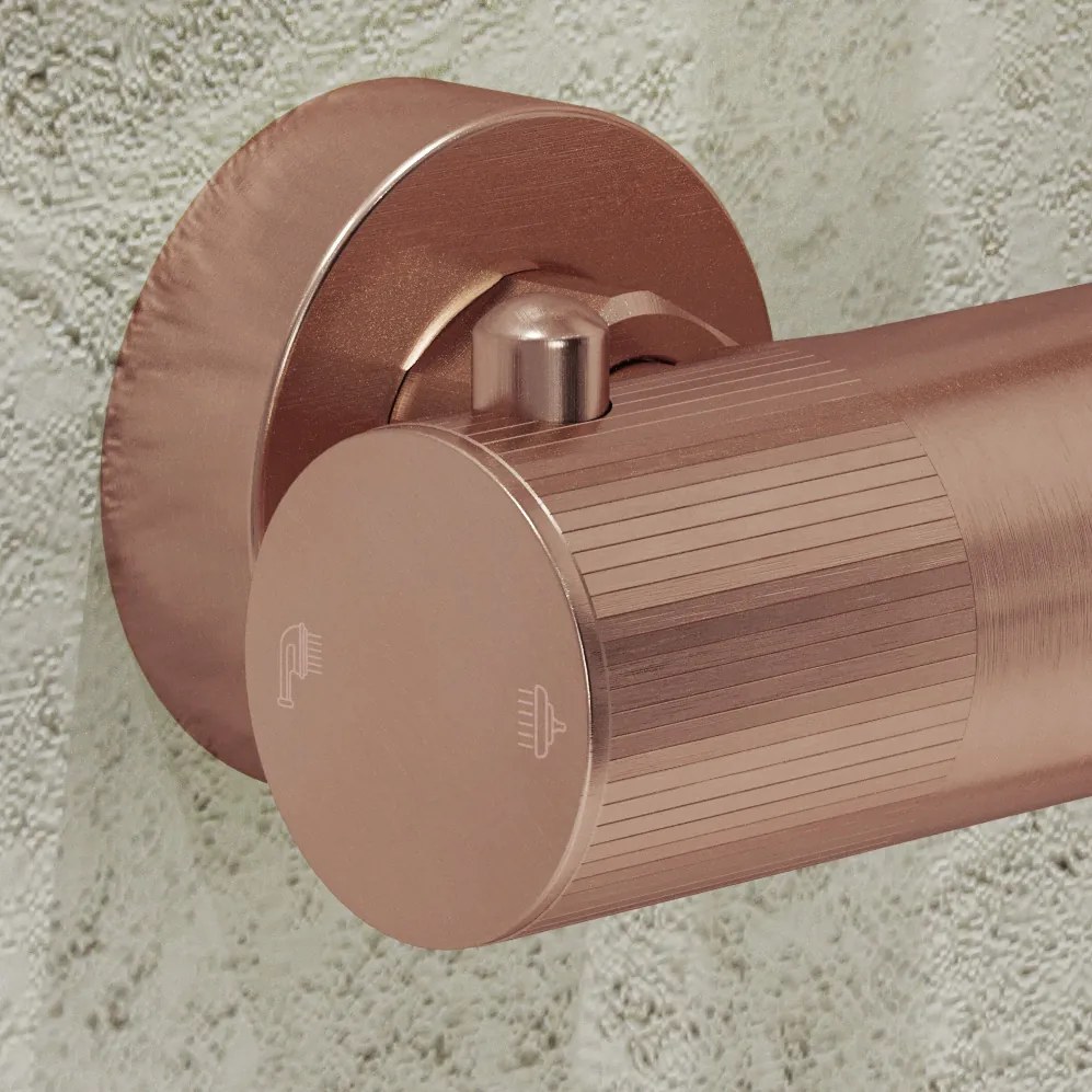 Saniclear Copper Stripes opbouw douchethermostaat geborsteld koper