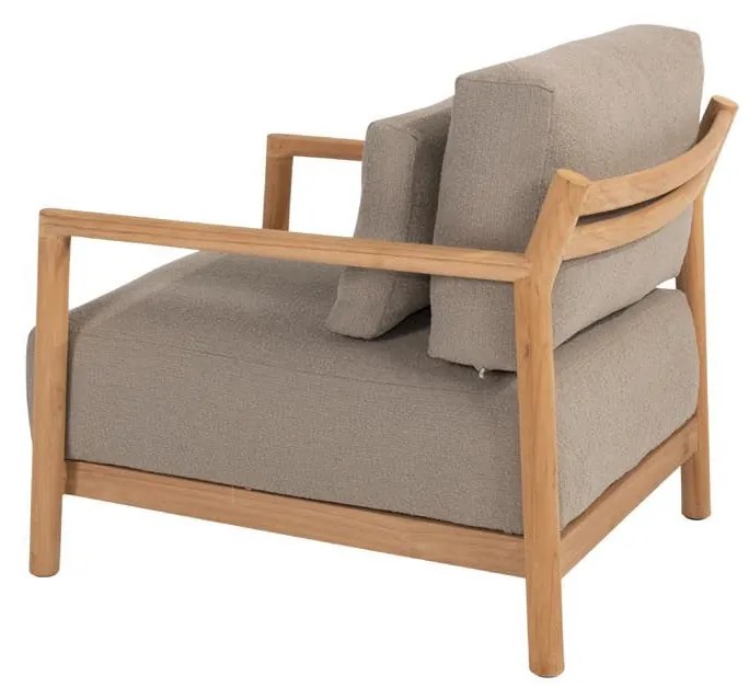 4 Seasons Outdoor Marie chaise loungeset teak met loungestoel en Finn tafels SALE Loungeset taupe weerbestendig