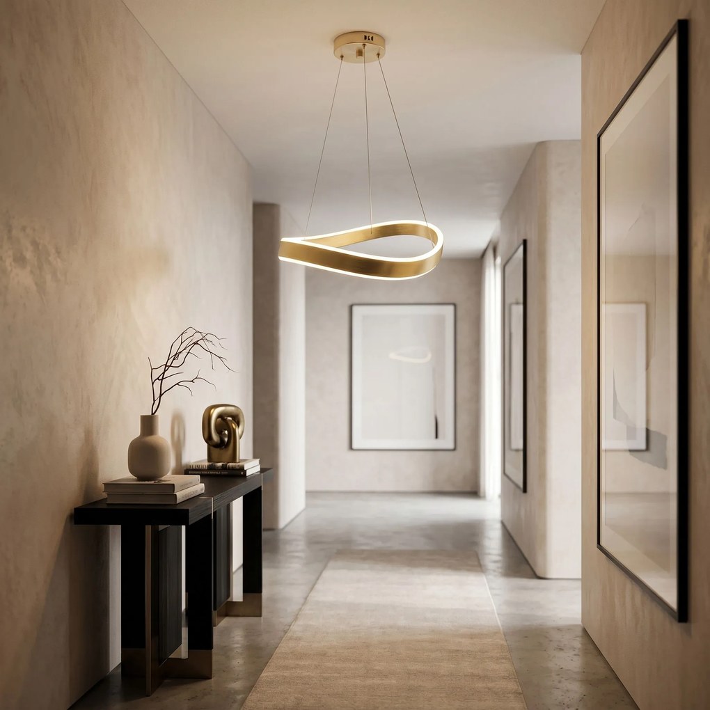 PLAFOND HANGENDE LAMP SWE065-CP 40cm BRUSH GOLD