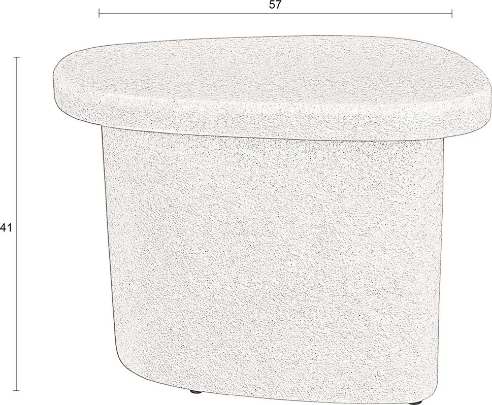 Dutchbone Veda High Witte Bijzettafel Organisch - 57 X 45cm.