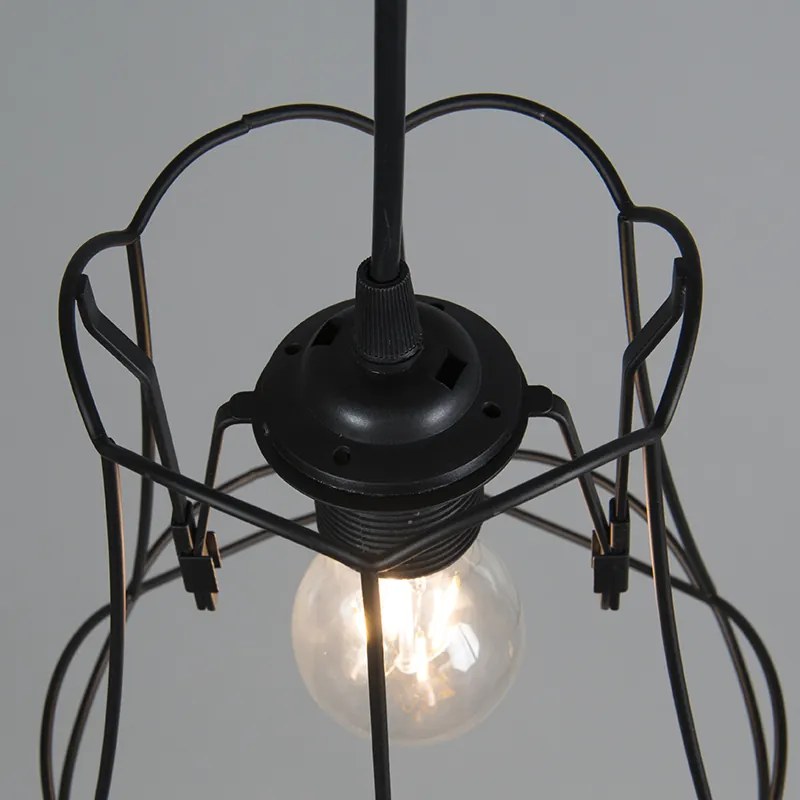 Retro hanglamp zwart 20 cm - Granny Frame