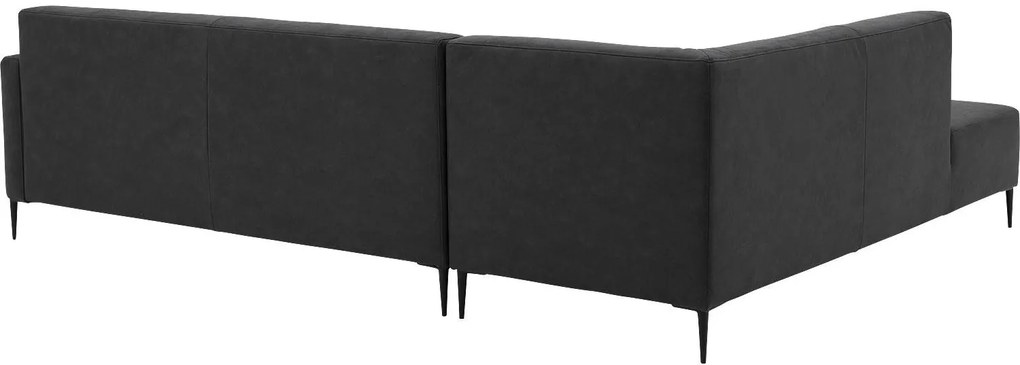 Goossens Key West antraciet, micro leer, 3-zits, modern design met ligelement links