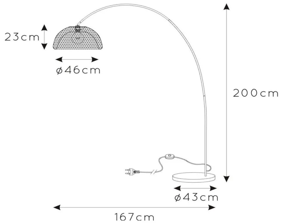 Lucide Mesh vloerlamp 1x E27 zwart