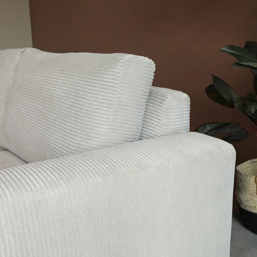 PEPP Interiors Uno Hoekbank Ribstof Links Grijsbeige