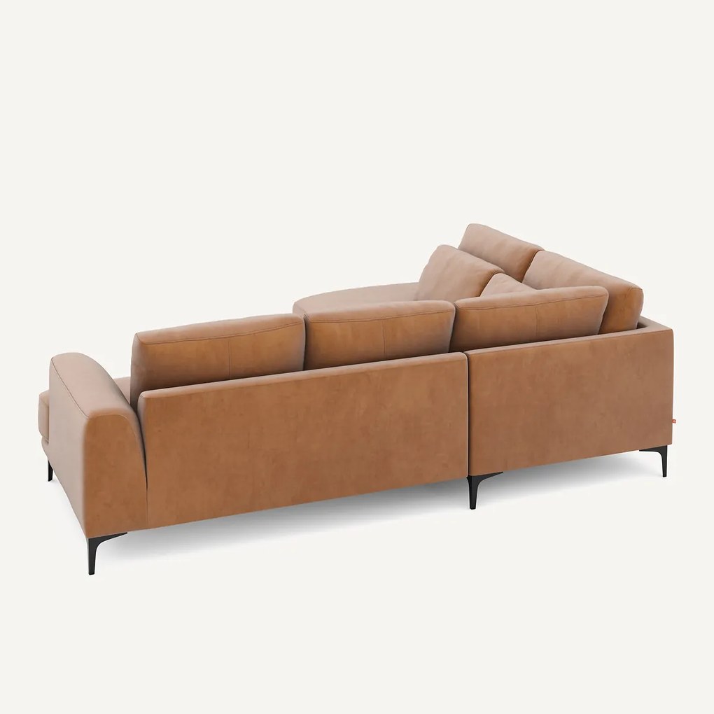 Rechtse hoekbank met leuning in fluweel, Marsile