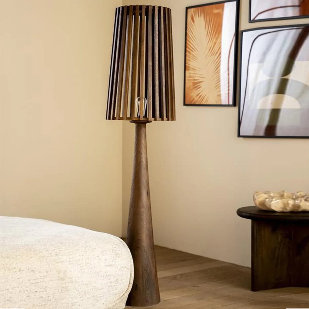 Houten Vloerlamp Bruin