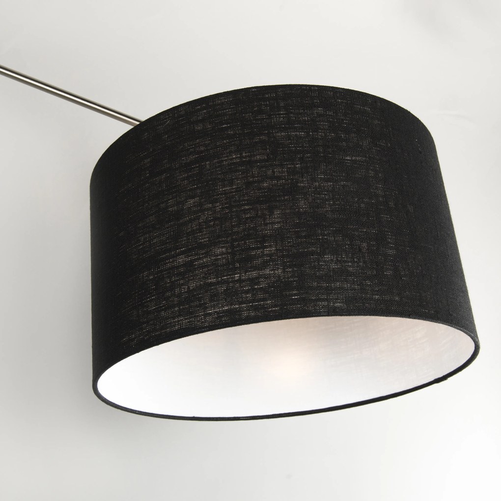 Hanglamp staal met kap 35 cm zwart verstelbaar 2-lichts - Blitz