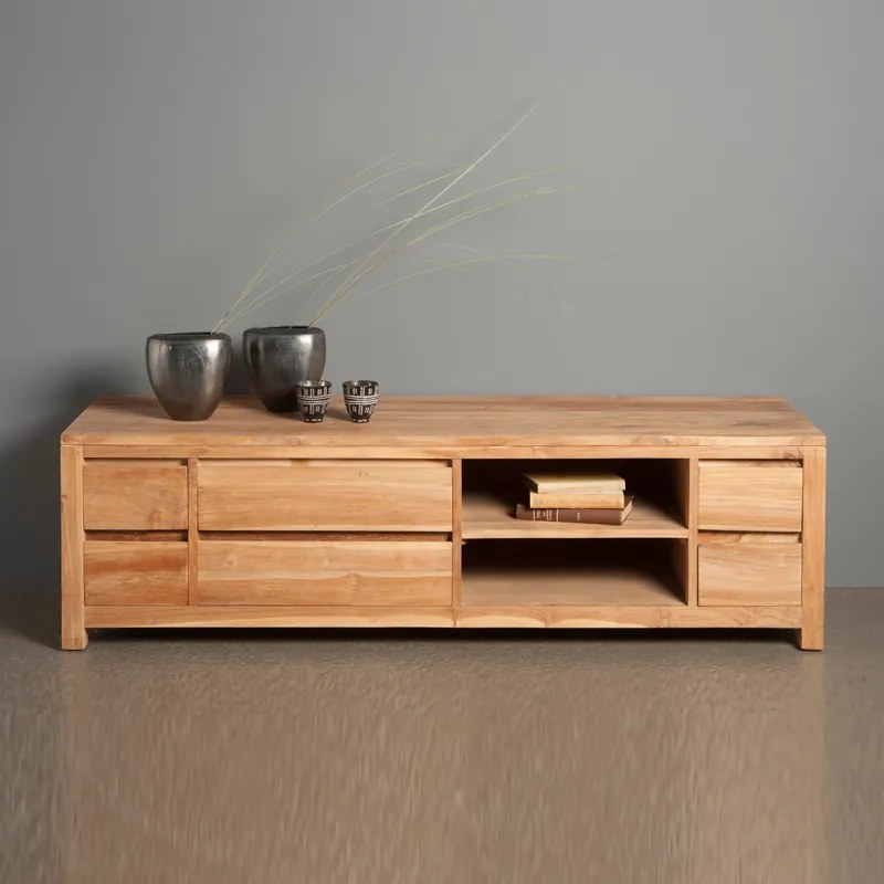 Hoog Tv-meubel Teak - 6 Lades - 170cm - 170x50x50cm.