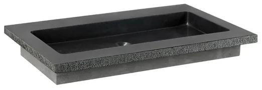 Forzalaqua Nova wastafel 80.5x51.5x9.5cm Rechthoek 1 kraangat Natuursteen Graniet gezoet & gefrijnd 8010976