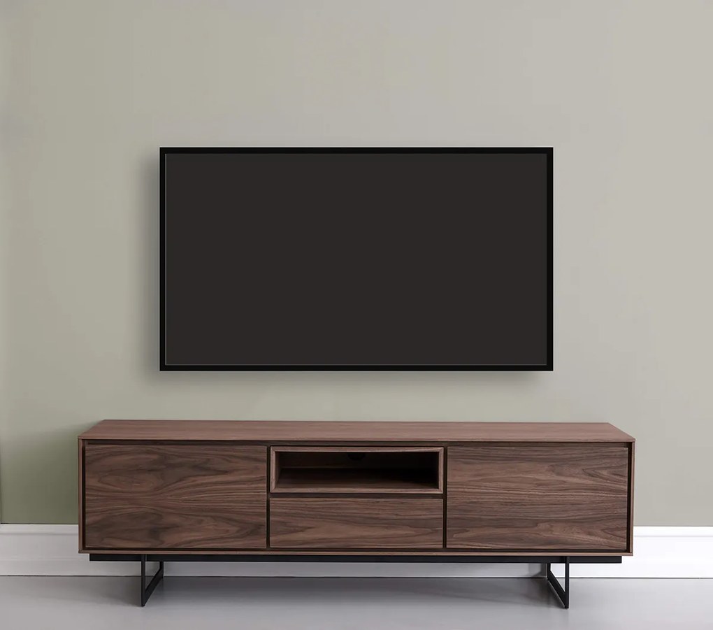 24Designs Tokyo TV-meubel - B160 X D45 X H50 Cm - Amerikaans Walnootfineer