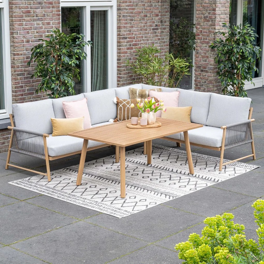 Garden Impressions Hannie lounge dining set 5-delig - light teak look