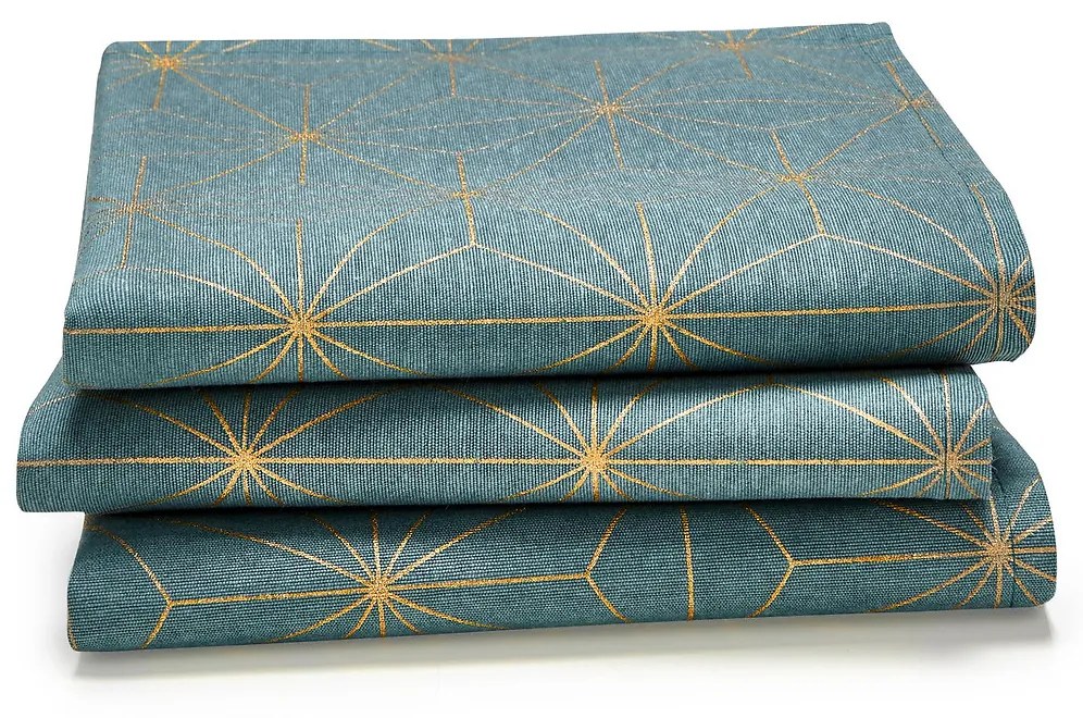 Set van 3 bedrukte servetten, Nordic Star