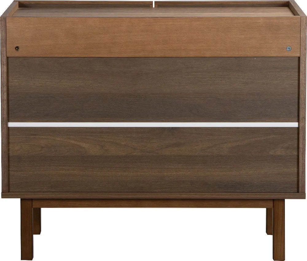 Kastje Walnoot Met Stoffen Deuren 90 Cm - 90x40x60cm.