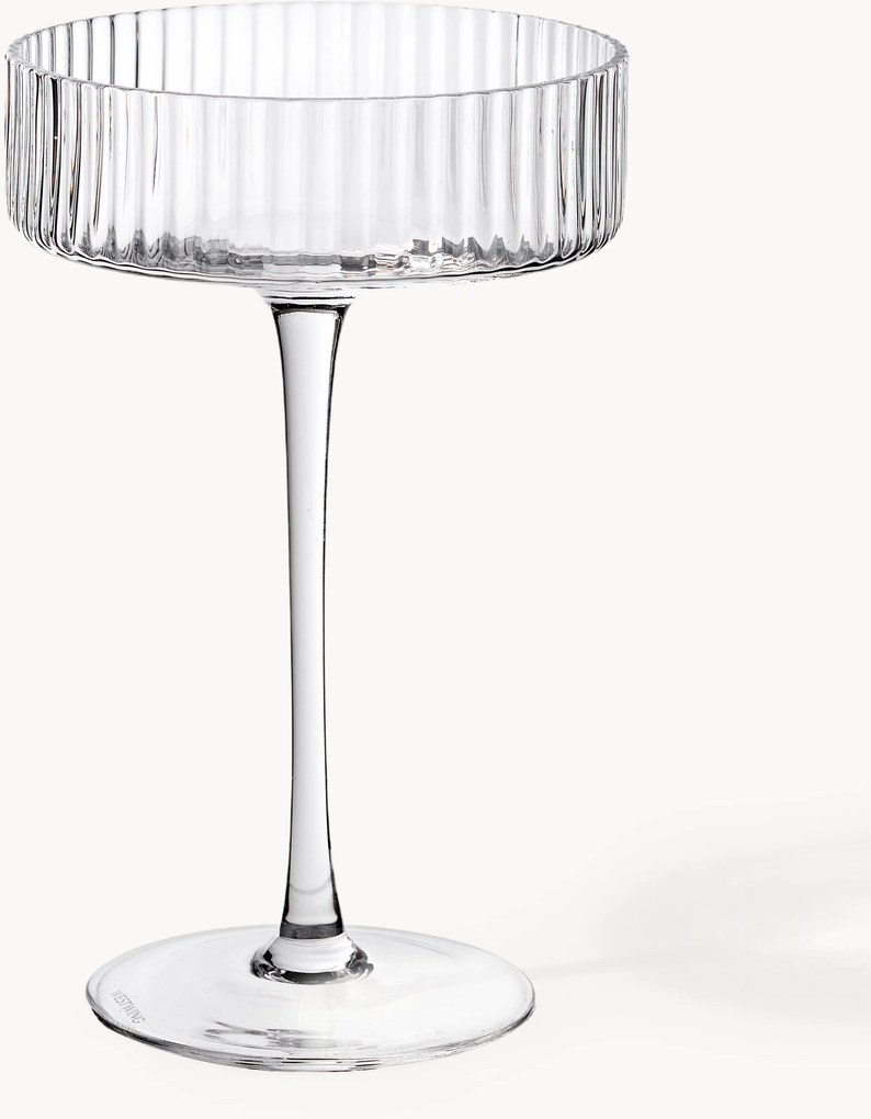 Mondgeblazen champagneglazen Aleo, 4-delig