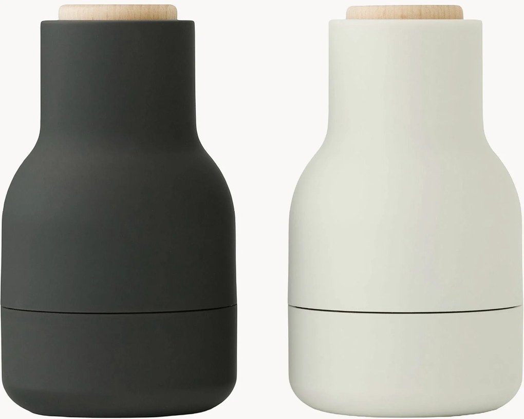 Kleine zout- en peperstrooier Bottle Grinder met beukenhouten deksel, 2-delig