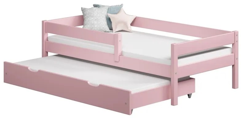 Peuter Roze Eenpersoonsbed met onderschuifbed - Mateo For Kids Children Toddler Junior 5056231762960 Children's Beds Home, 200x90, 12 cm schuimmatras