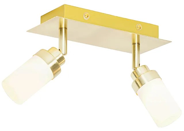 Moderne badkamer spot messing 2-lichts IP44 - Japie