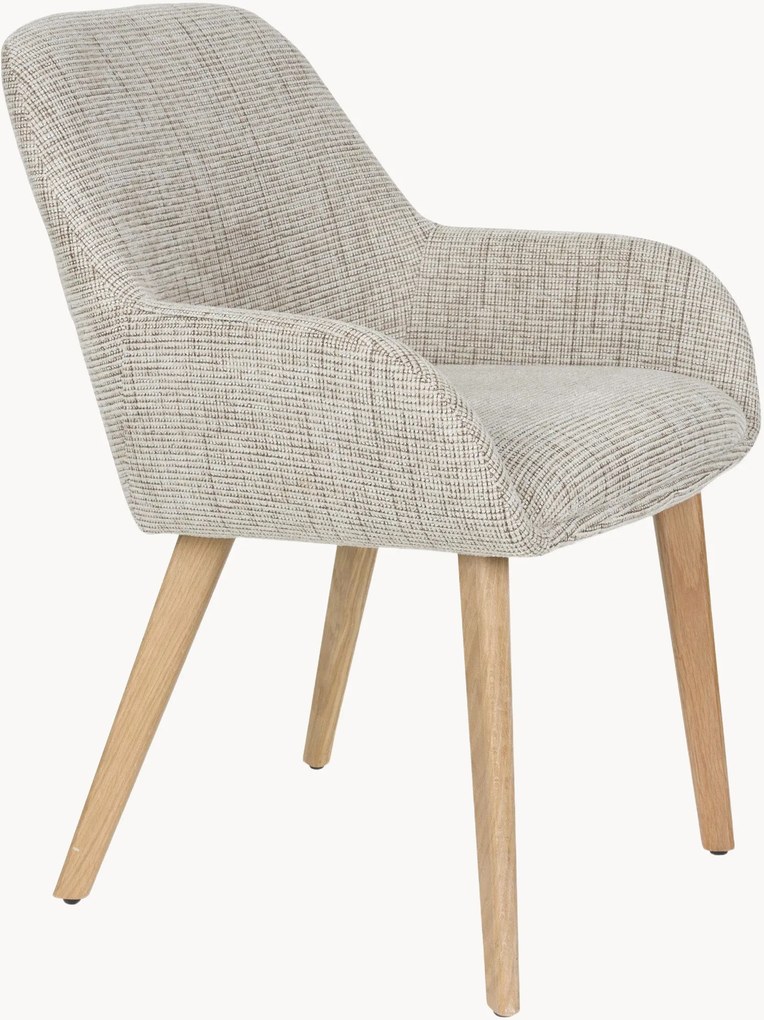 Gestoffeerde eetstoelen Loua met armleuningen, 2-delig
