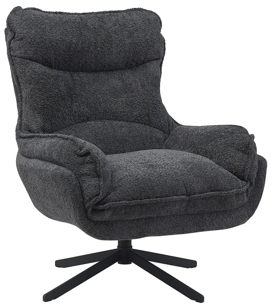 Starfurn Vera Fauteuil Chenille Stof Donkergrijs Draaibaar