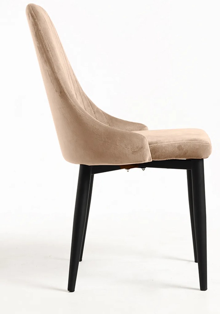 Set 4 Kan Fluwelen Stoelen