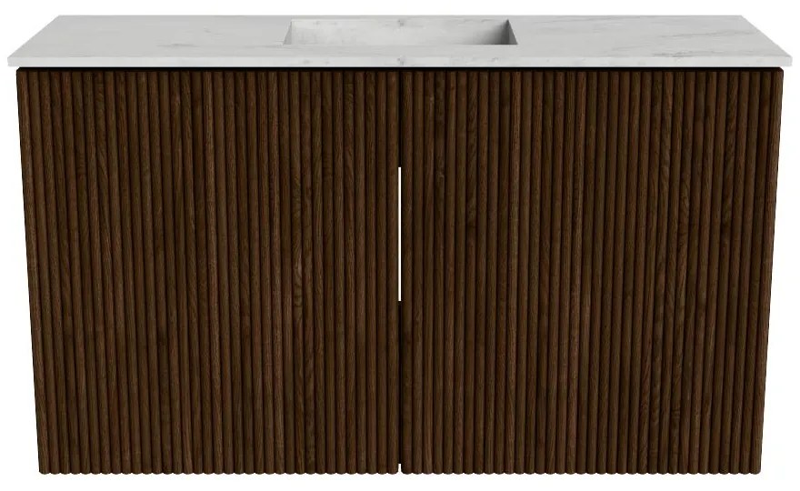 Mondiaz Joya DLux 70cm toiletmeubel walnut met wastafel faye midden zonder kraangat opalo